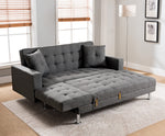 Jett Gray Linen Fabric Sectional Sofa Bed