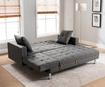 Jett Gray Linen Fabric Sectional Sofa Bed