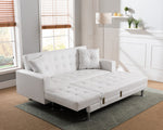 Jett White Faux Leather Sectional Sofa Bed