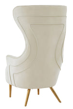 Jezebel Cream Velvet Wingback Accent Chair