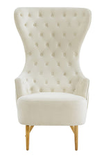 Jezebel Cream Velvet Wingback Accent Chair