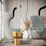 Jezebel Grey Velvet Wingback Accent Chair