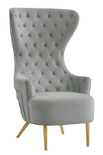 Jezebel Grey Velvet Wingback Accent Chair