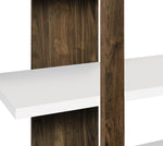 Jimena Aged Walnut/White Wood 4-Shelf Bookcase