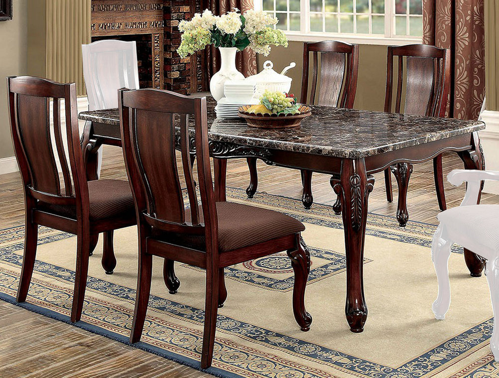 Johannesburg 5-Pc Brown Cherry Wood Dining Table Set