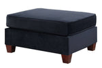 Jovie Black Velvet Modular Sectional Sofa with Ottoman