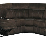 Juan 3-Pc Brown Fabric Manual Recliner Sectional Sofa