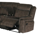 Juan 3-Pc Brown Fabric Manual Recliner Sectional Sofa