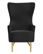 Julia Black Velvet Wingback Accent Chair