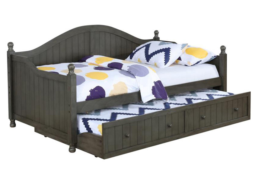 Julie Ann Warm Grey Wood Twin Daybed with Trundle