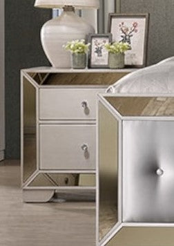 Juliette Bisque White Wood 2-Drawer Nightstand