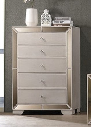 Juliette Bisque White Wood 5-Drawer Chest