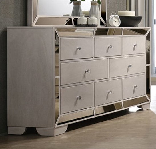 Juliette Bisque White Wood 8-Drawer Dresser