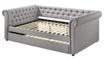 Justice Smoke Gray Fabric Full Daybed with Trundle