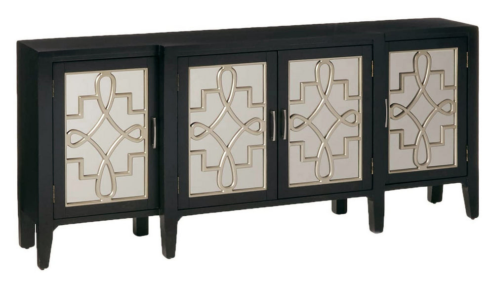 Kacia Antique Black Wood Console Table