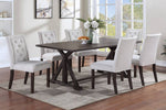 Kade 2 White Fabric/Brown Wood Side Chairs