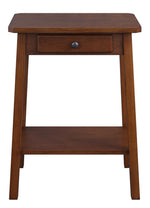 Kaife Walnut Side Table with Drawer & Shelf