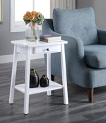 Kaife White Side Table with Drawer & Shelf