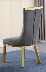 Kalypso Dark Gray Velvet/Gold Side Chair