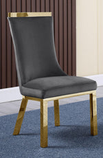 Kalypso Dark Gray Velvet/Gold Side Chair