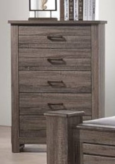 Karen Brown Wood 5-Drawer Chest