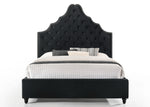 Karima Black Velvet Cal King Platform Bed