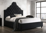 Karima Black Velvet Cal King Platform Bed