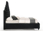 Karima Black Velvet Eastern King Platform Bed