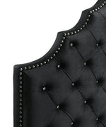 Karima Black Velvet Eastern King Platform Bed