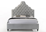 Karima Gray Velvet Queen Platform Bed