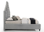 Karima Gray Velvet Queen Platform Bed