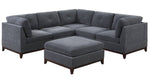 Karla Ash Grey Chenille Modular Sectional with Ottoman