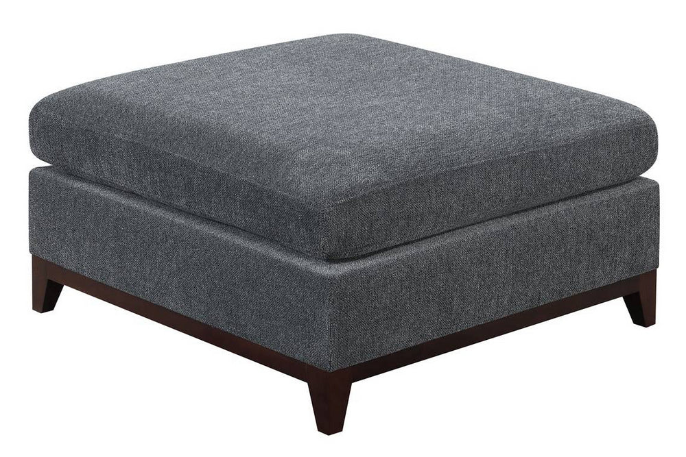 Karla Ash Grey Chenille Ottoman