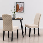 Kate 2 Beige Fabric/Wood Side Chairs