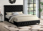 Kathy Black Velvet Cal King Platform Bed