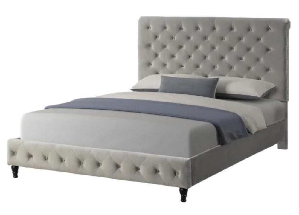 Kathy Gray Velvet King Platform Bed