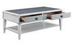 Katia Rustic Gray Sintered Stone/Weathered White Wood Coffee Table