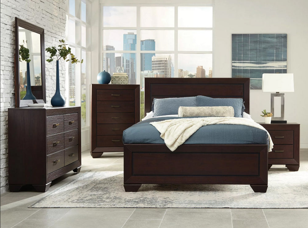 Kauffman 5-Pc Dark Cocoa Wood Cal King Storage Bedroom Set