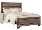 Kauffman 5-Pc Washed Taupe Wood Cal King Panel Bedroom Set