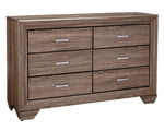 Kauffman 5-Pc Washed Taupe Wood Cal King Panel Bedroom Set