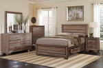 Kauffman 5Pc Washed Taupe Wood Cal King Storage Bedroom Set