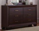 Kauffman Dark Cocoa Wood 6-Drawer Dresser