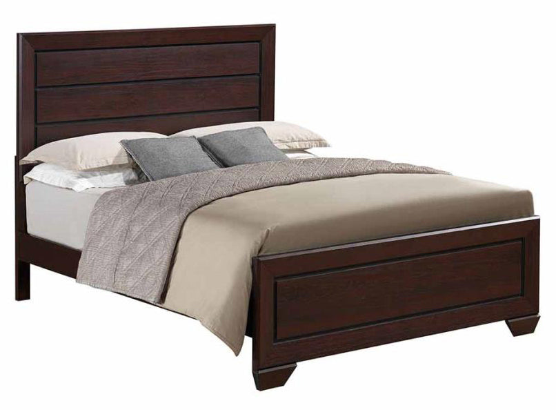 Kauffman Dark Cocoa Wood Cal King Panel Bed