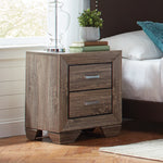 Kauffman Washed Taupe Wood 2-Drawer Nightstand