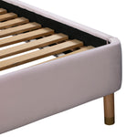 Kavali Cane & Blush Velvet Full Platform Bed