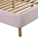 Kavali Cane & Blush Velvet Queen Platform Bed