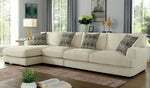 Kaylee 3-Pc Beige Chenille LAF Sectional Sofa