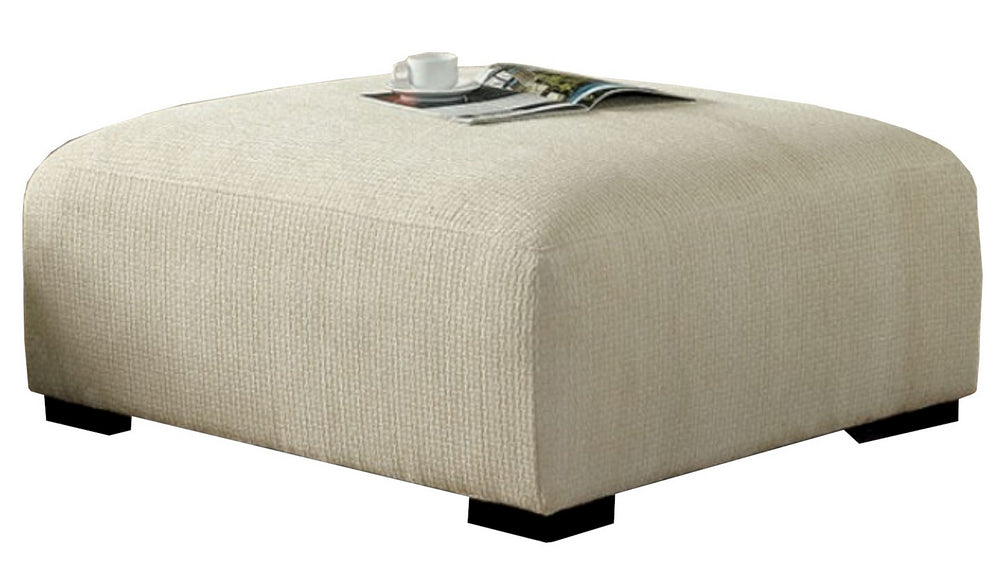 Kaylee Beige Chenille Ottoman