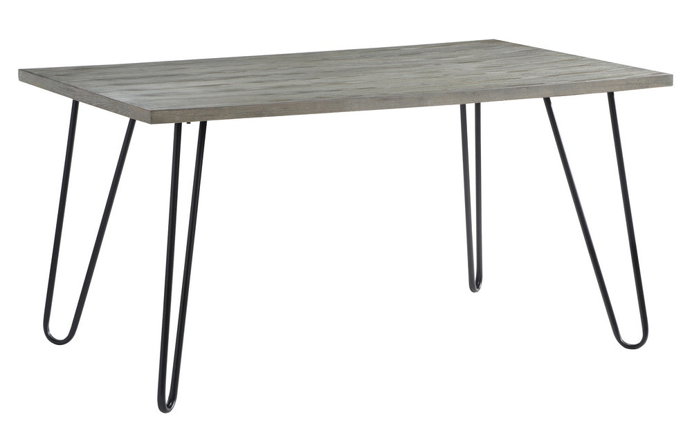 Keene Light Grey Wood/Black Metal Dining Table