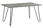 Keene Light Grey Wood/Black Metal Dining Table